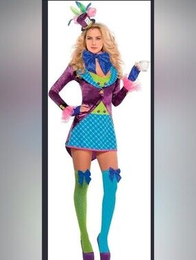 Mad Hatter costume Plaid Halloween Size Large